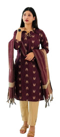 Women's Cotton Kurta Pant Set with Dupatta