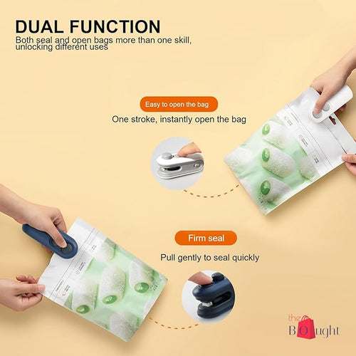 2 in 1 Mini Bag Sealer - USB Rechargeable, Magnetic and Cutter.